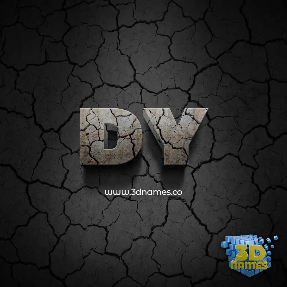 dy in Cracked Stone style - 3D name wallpaper