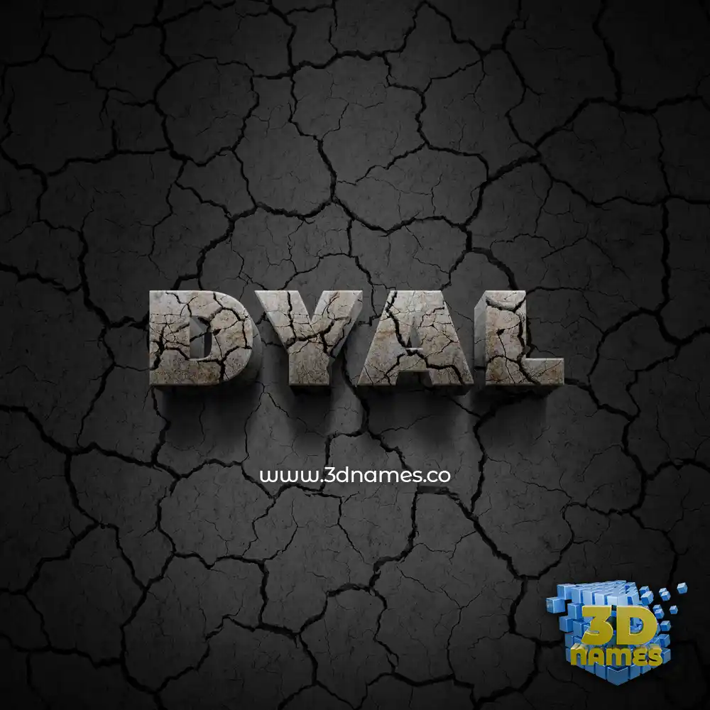 dyal in Cracked Stone style - 3D name wallpaper