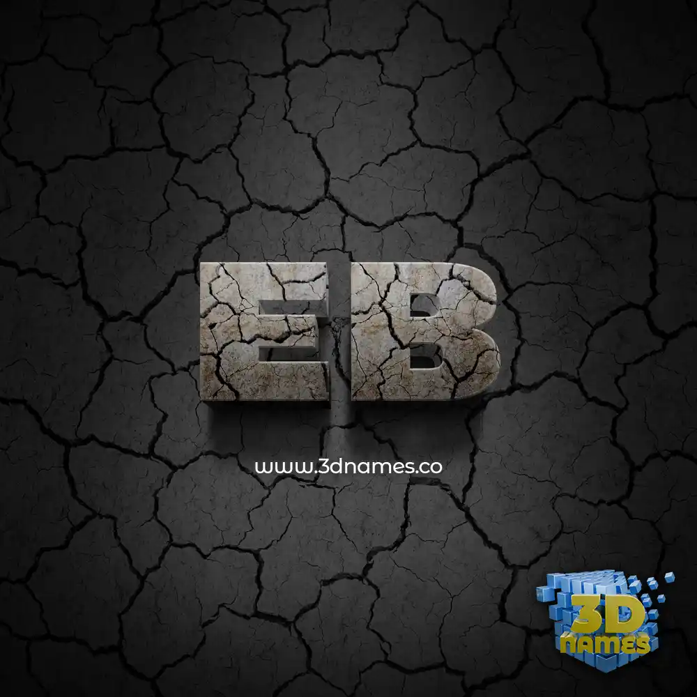 eb in Cracked Stone style - 3D name wallpaper