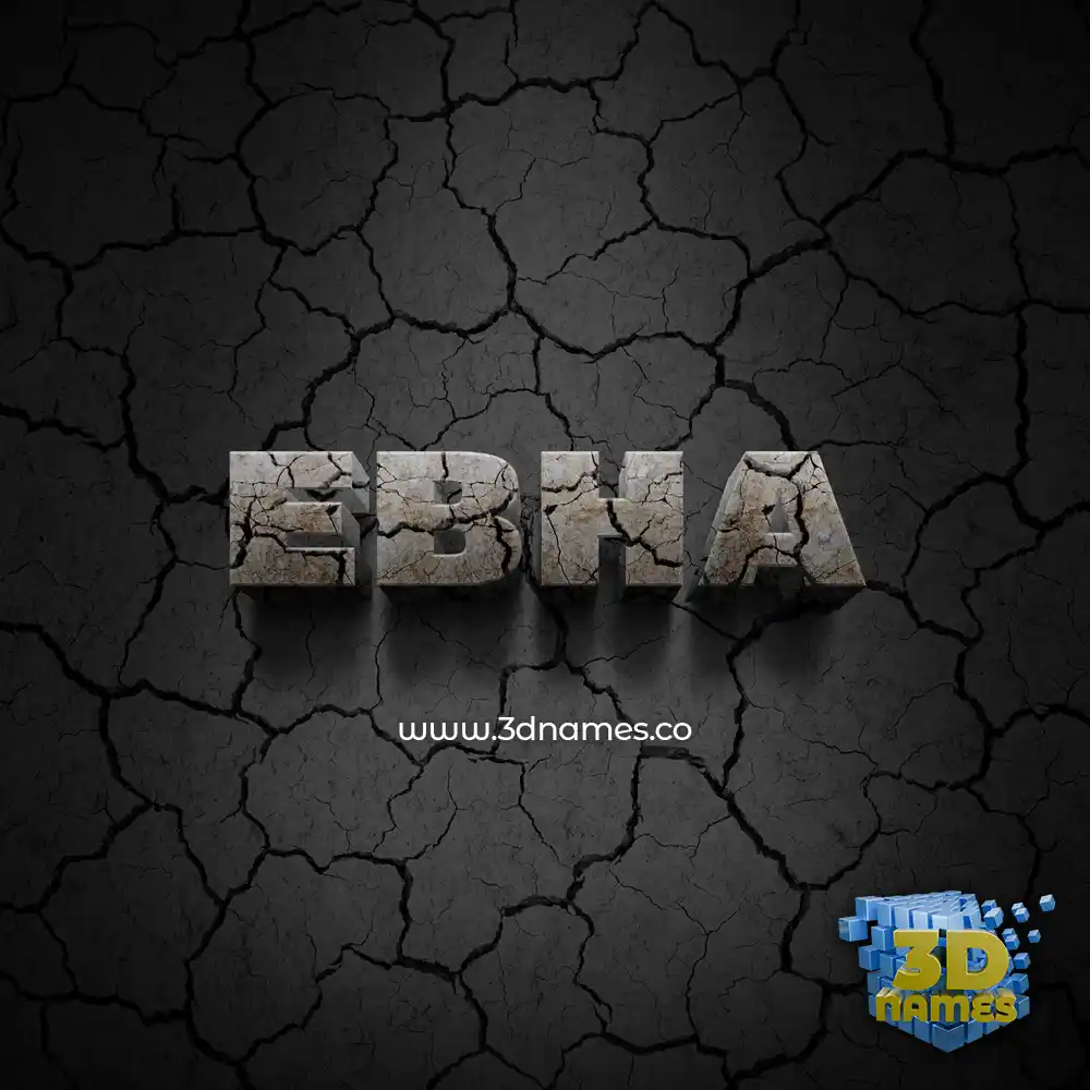 ebha in Cracked Stone style - 3D name wallpaper