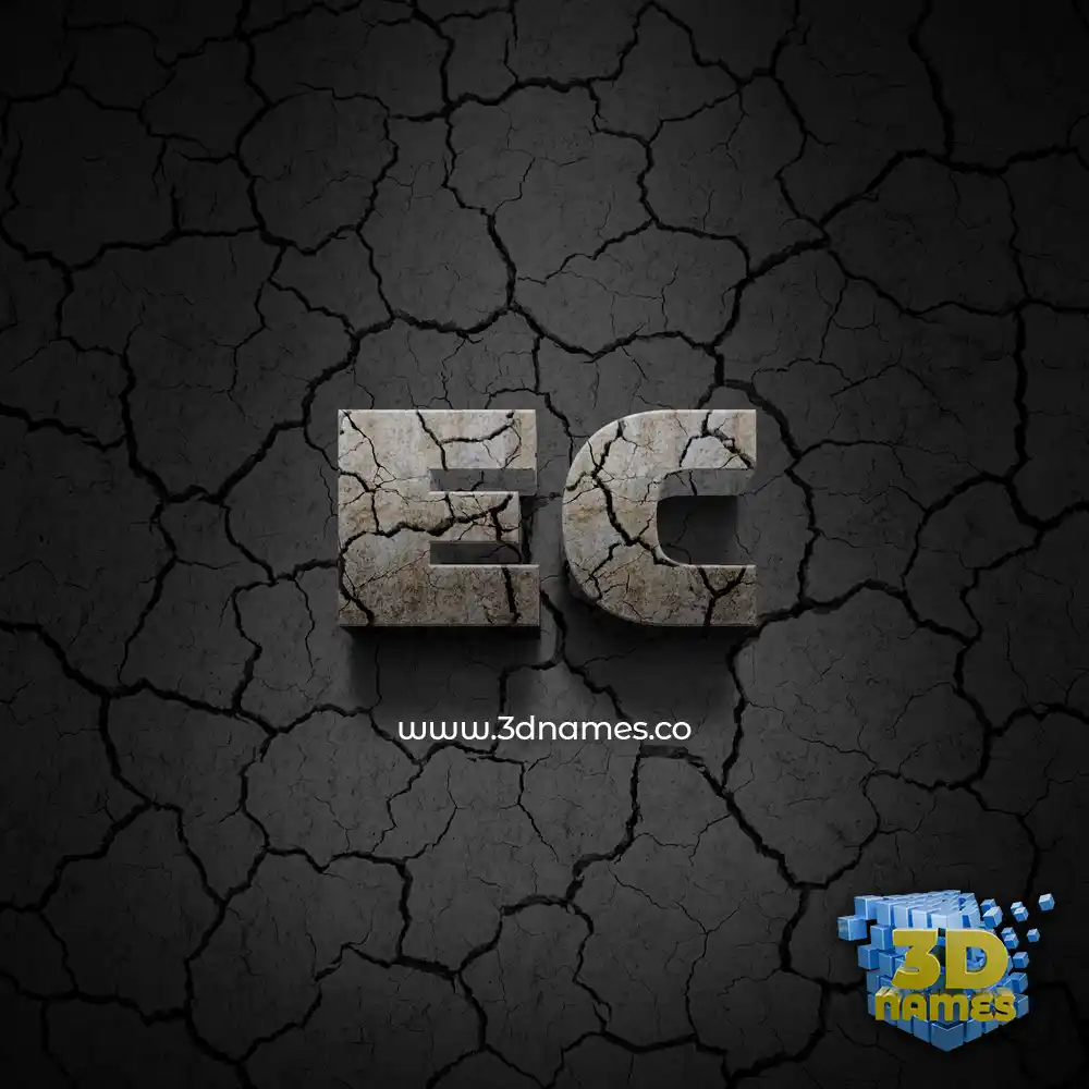 ec in Cracked Stone style - 3D name wallpaper