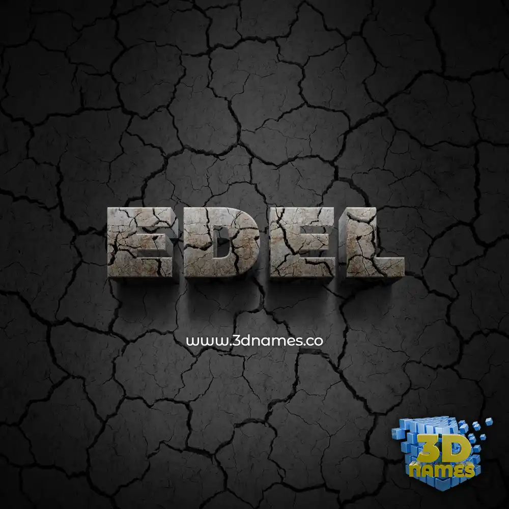 edel in Cracked Stone style - 3D name wallpaper