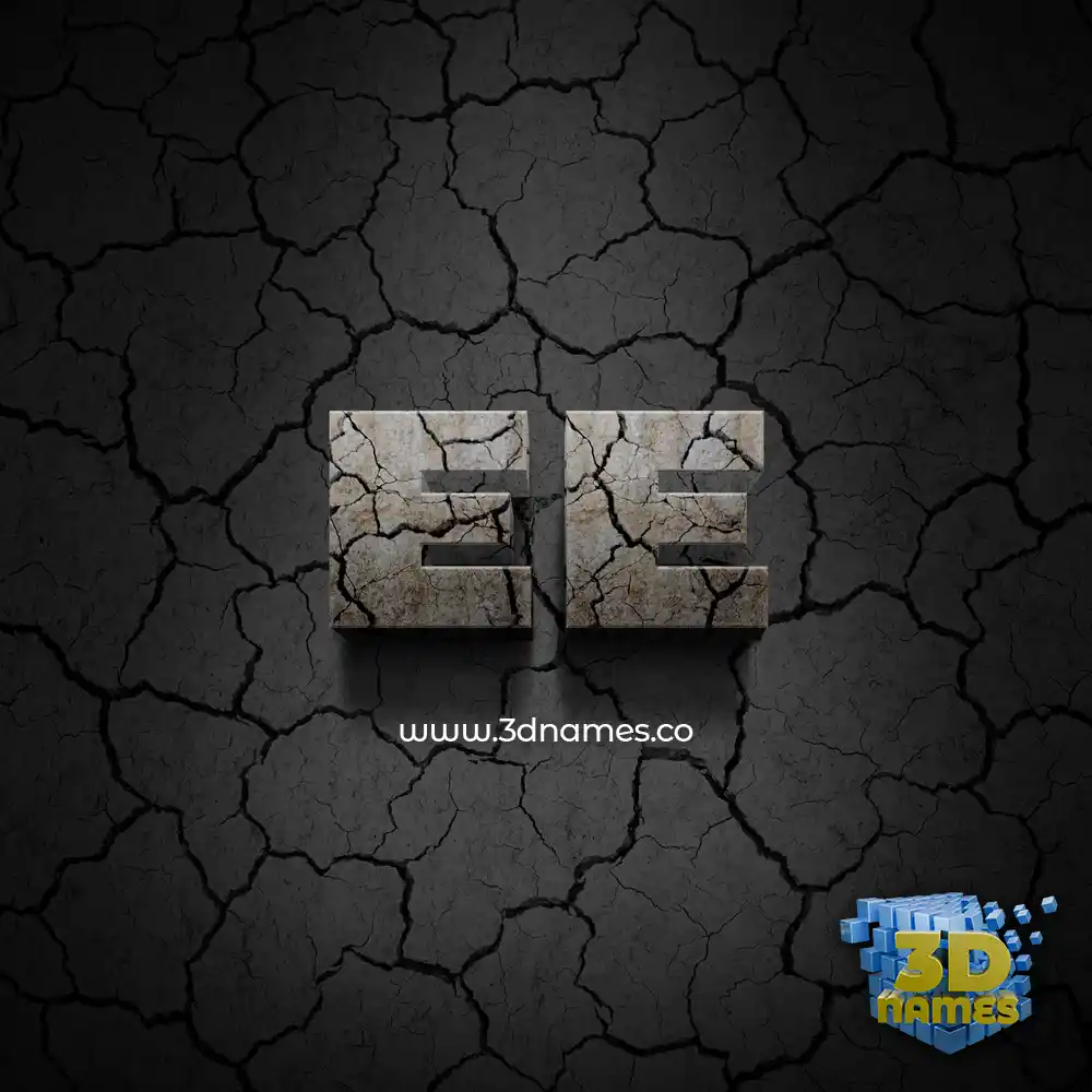 ee in Cracked Stone style - 3D name wallpaper