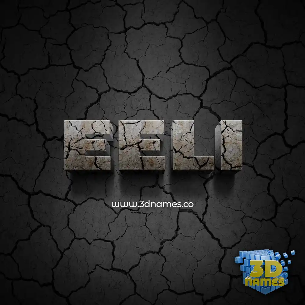 eeli in Cracked Stone style - 3D name wallpaper