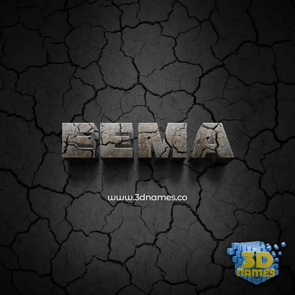 eema in Cracked Stone style - 3D name wallpaper