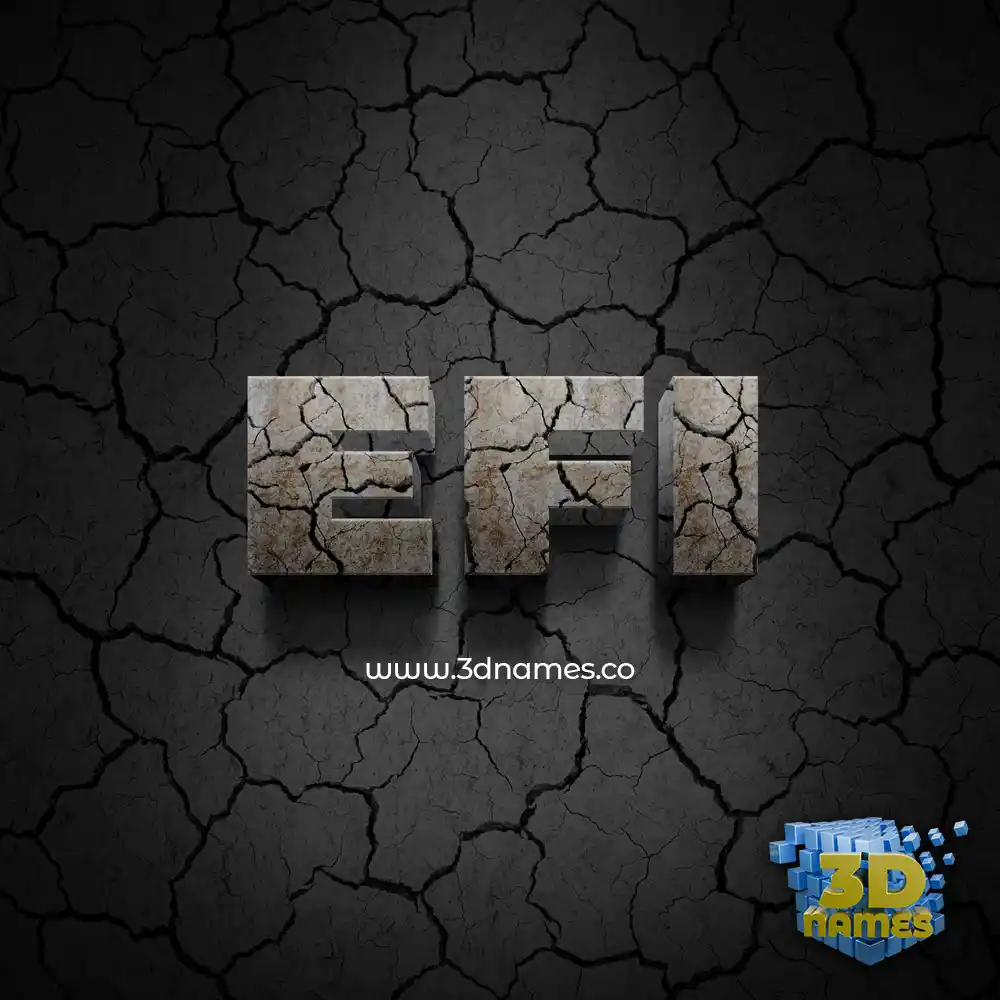 efi in Cracked Stone style - 3D name wallpaper