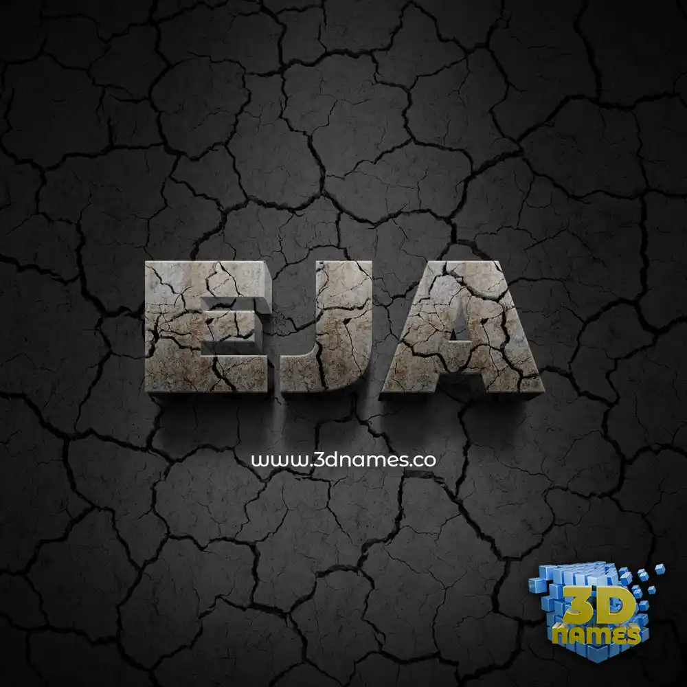 eja in Cracked Stone style - 3D name wallpaper
