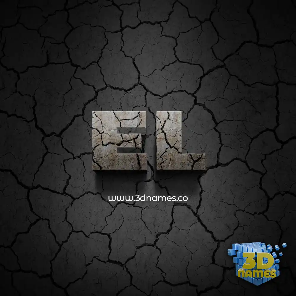 el in Cracked Stone style - 3D name wallpaper
