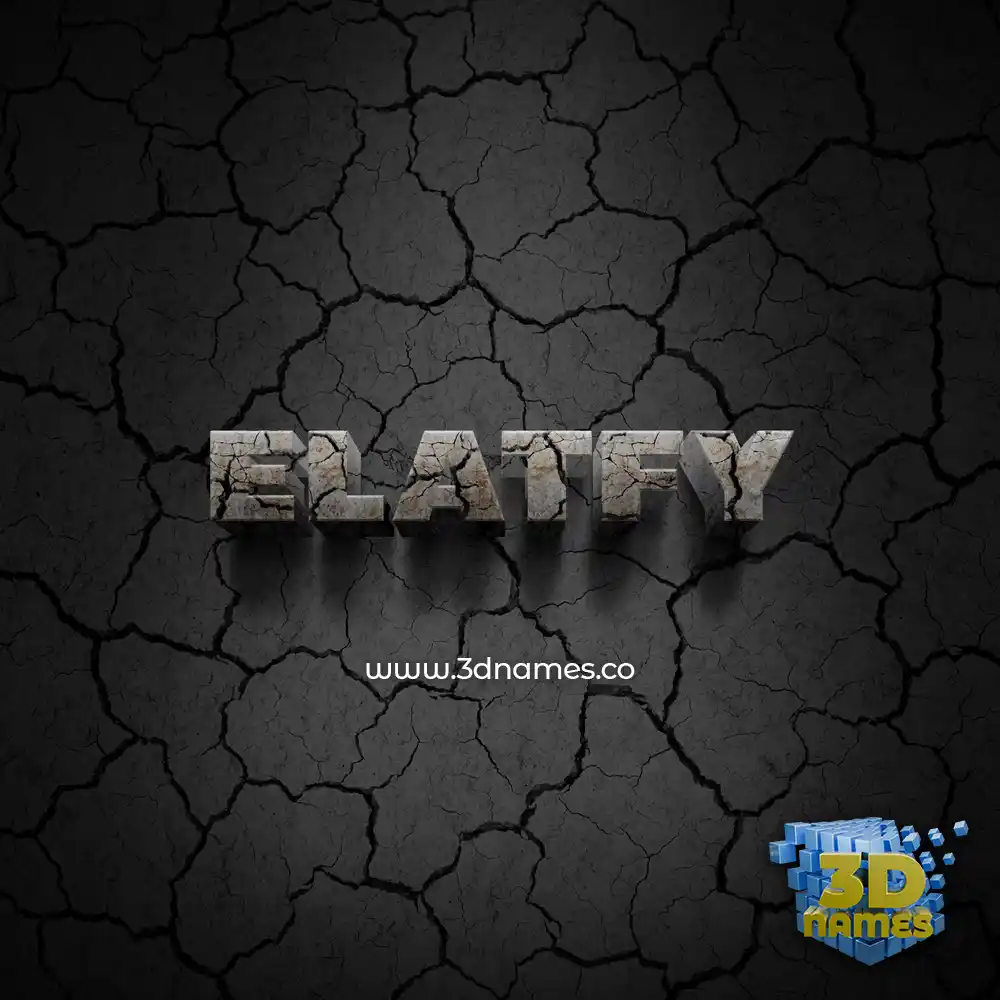 elatfy in Cracked Stone style - 3D name wallpaper
