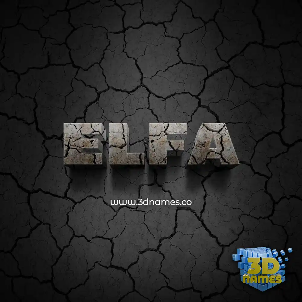 elfa in Cracked Stone style - 3D name wallpaper