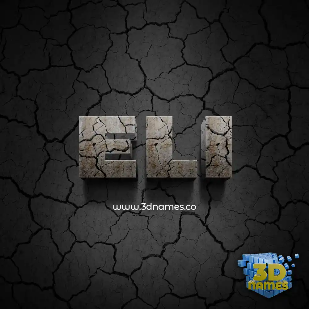 eli in Cracked Stone style - 3D name wallpaper