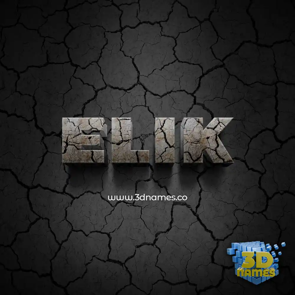 elik in Cracked Stone style - 3D name wallpaper