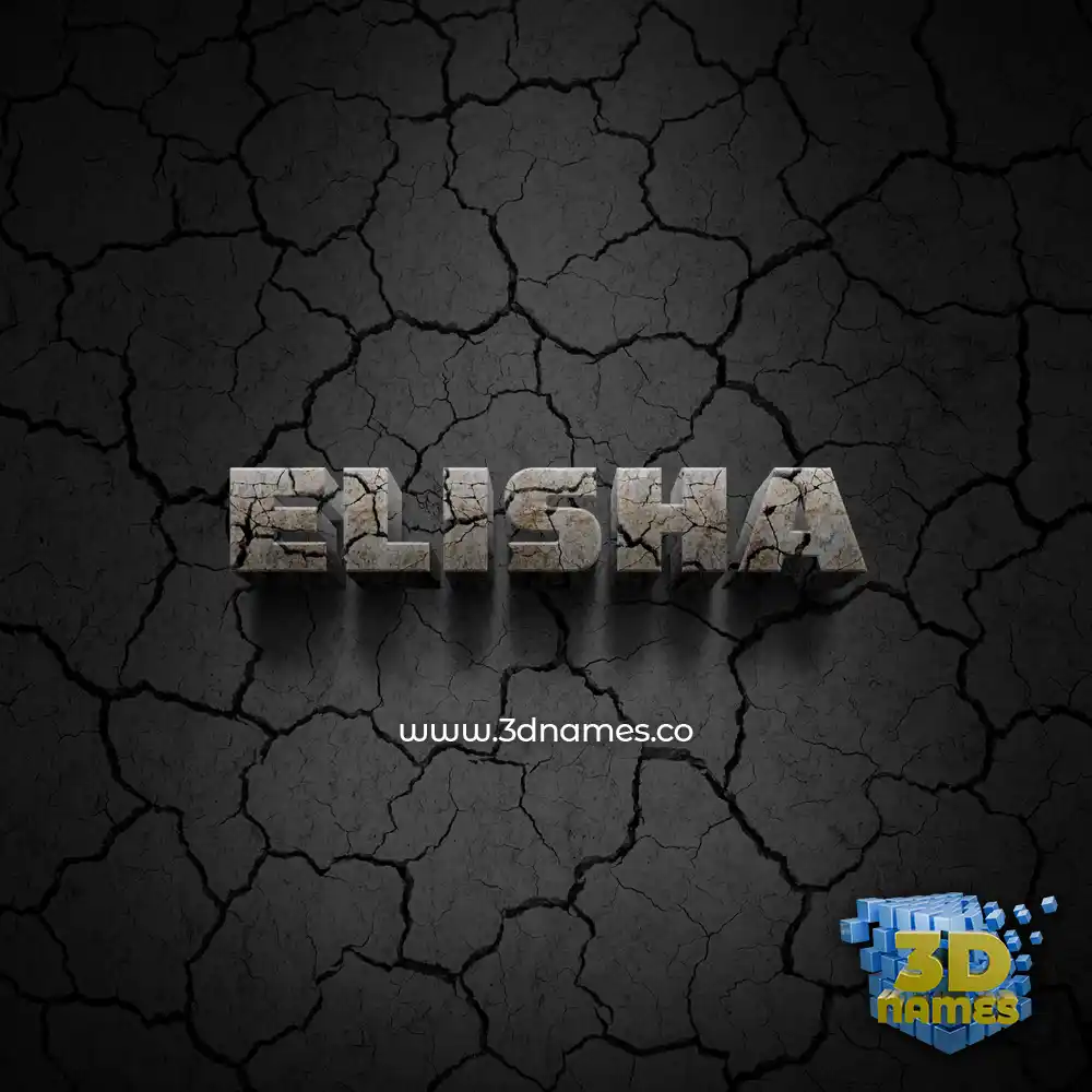 elisha in Cracked Stone style - 3D name wallpaper