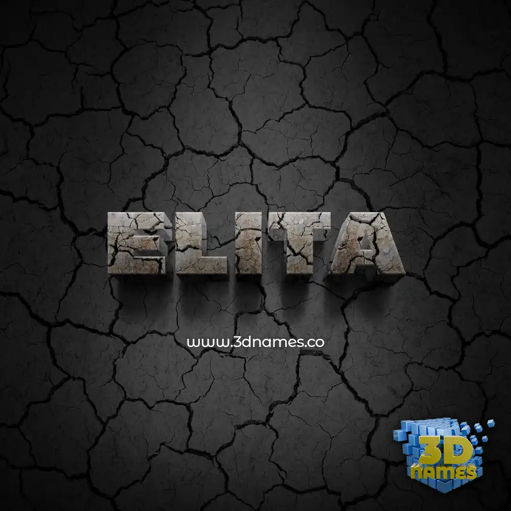 elita in Cracked Stone style - 3D name wallpaper