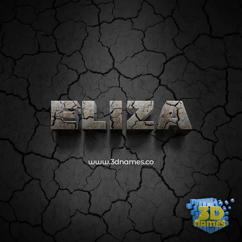 eliza in Cracked Stone style - 3D name wallpaper