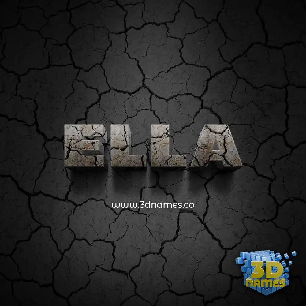 ella in Cracked Stone style - 3D name wallpaper