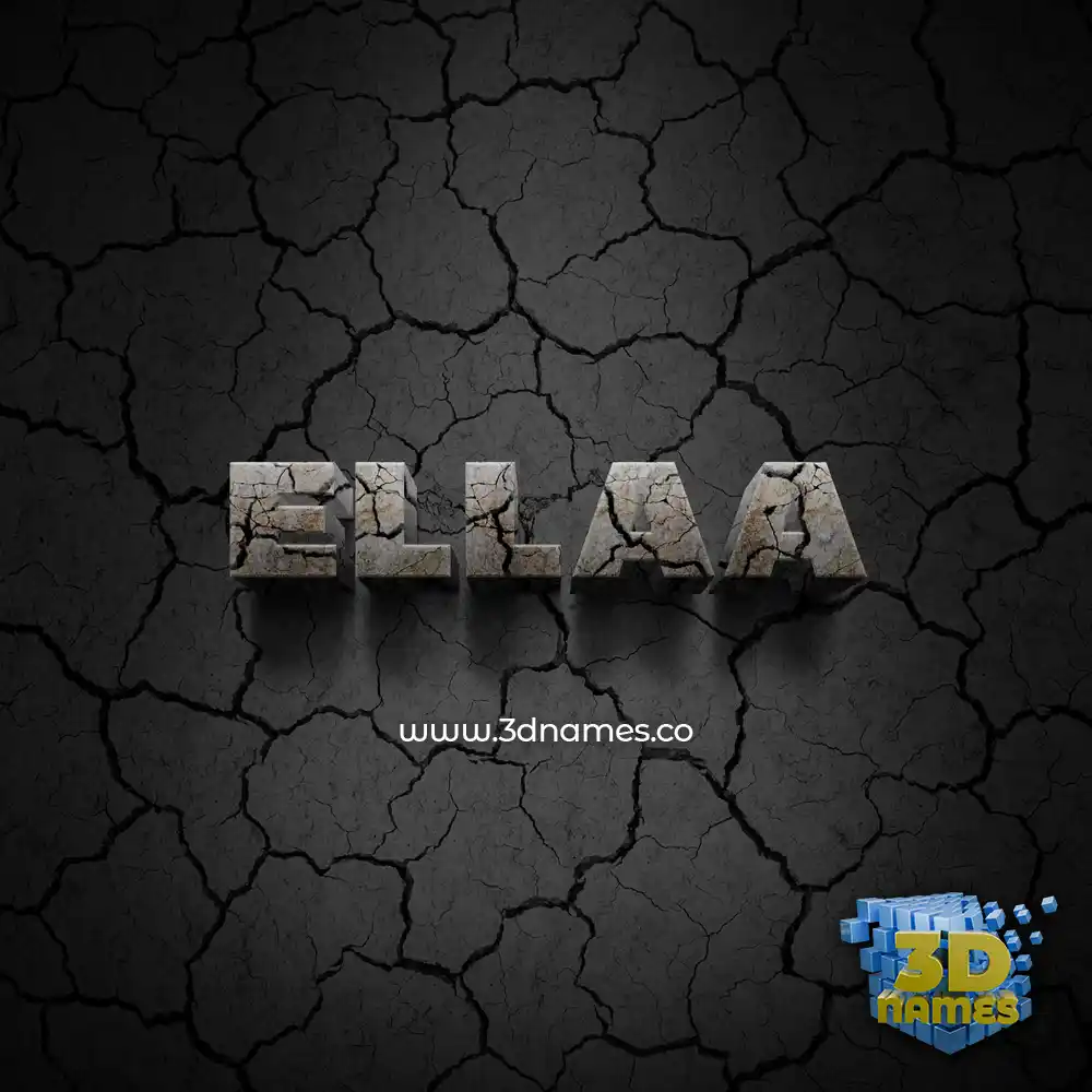 ellaa in Cracked Stone style - 3D name wallpaper