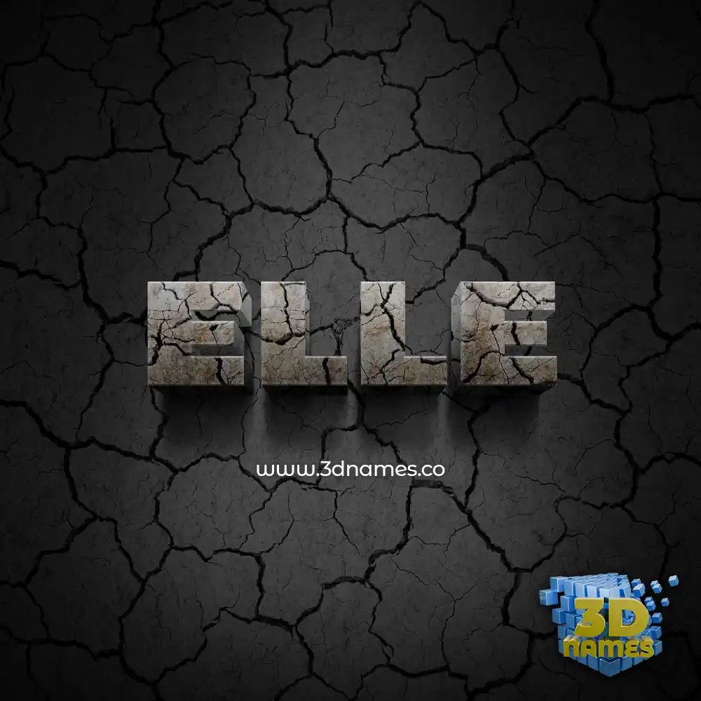 elle in Cracked Stone style - 3D name wallpaper