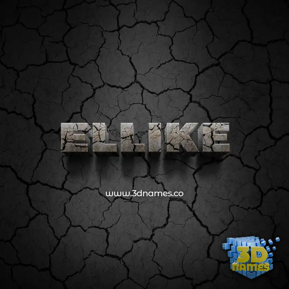 ellike in Cracked Stone style - 3D name wallpaper