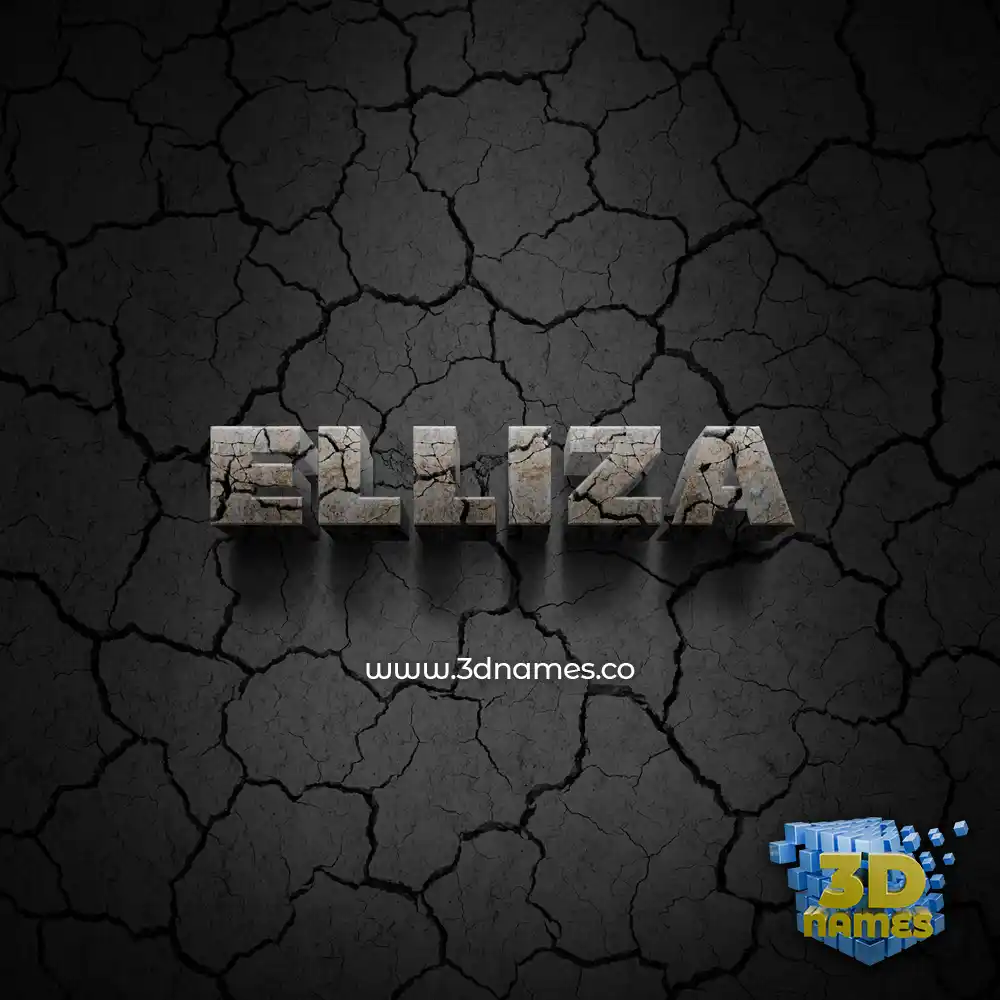 elliza in Cracked Stone style - 3D name wallpaper