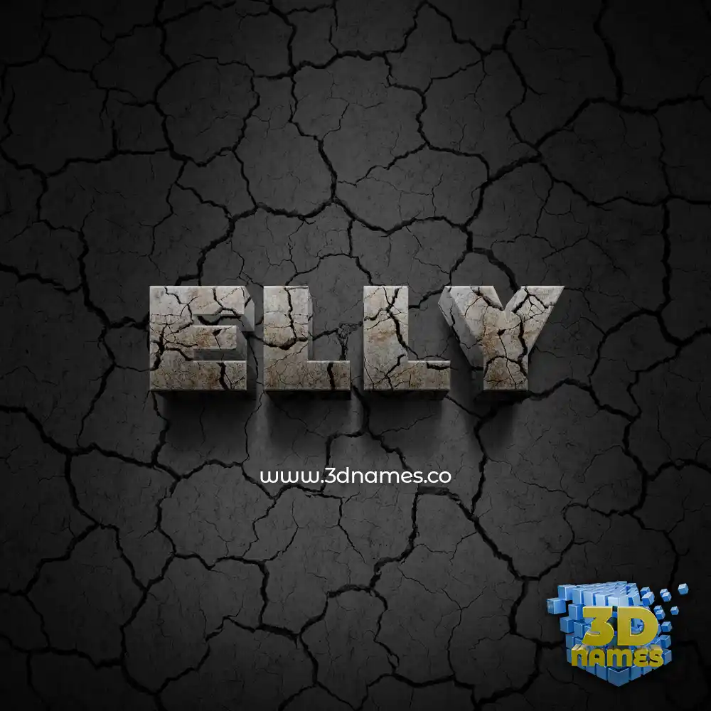 elly in Cracked Stone style - 3D name wallpaper