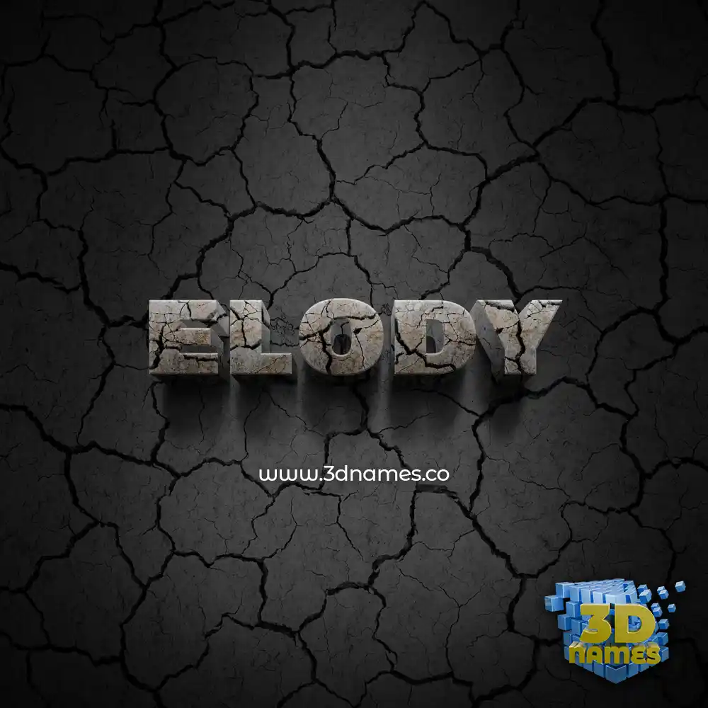 elody in Cracked Stone style - 3D name wallpaper