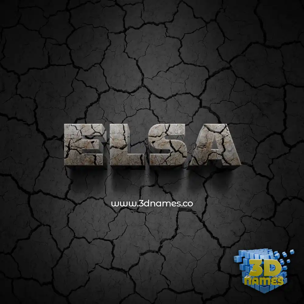 elsa in Cracked Stone style - 3D name wallpaper