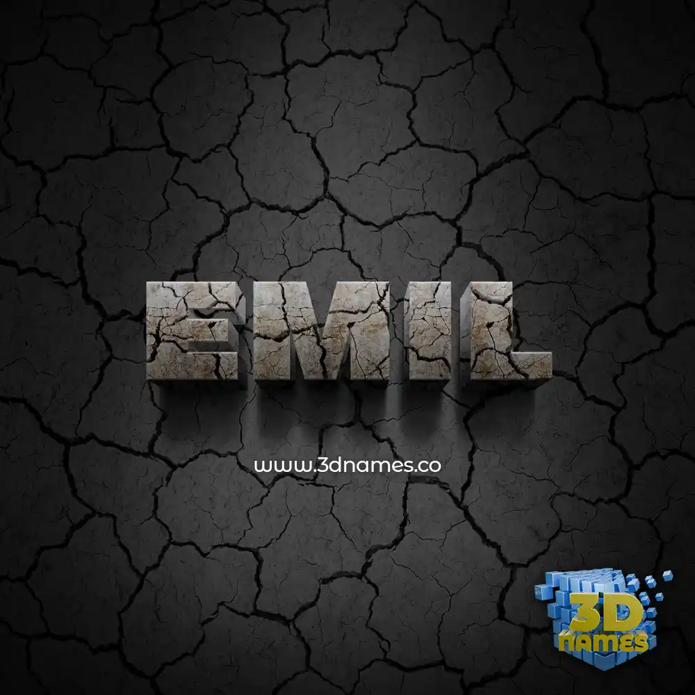 emil in Cracked Stone style - 3D name wallpaper