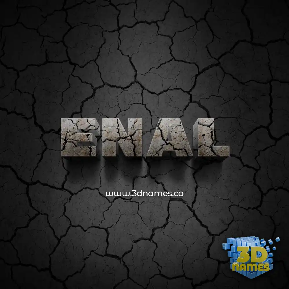 enal in Cracked Stone style - 3D name wallpaper