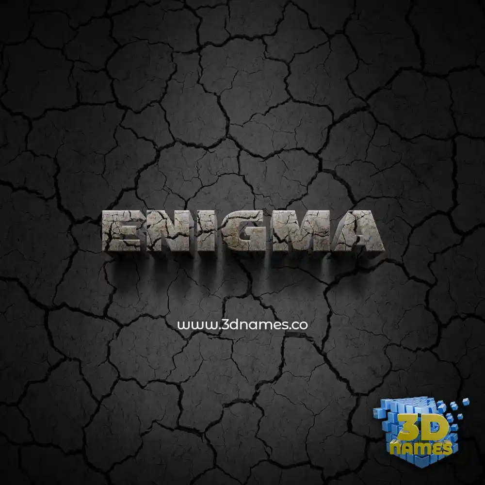 enigma in Cracked Stone style - 3D name wallpaper