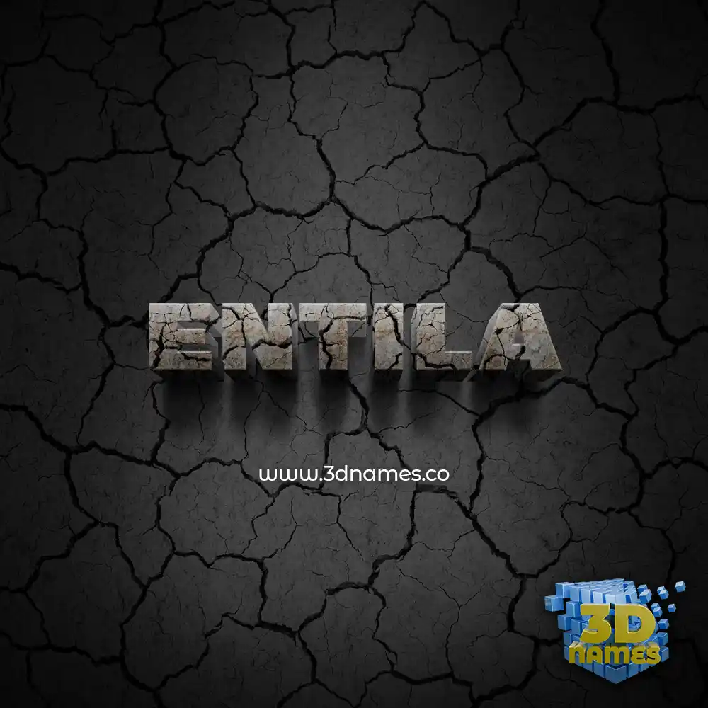 entila in Cracked Stone style - 3D name wallpaper