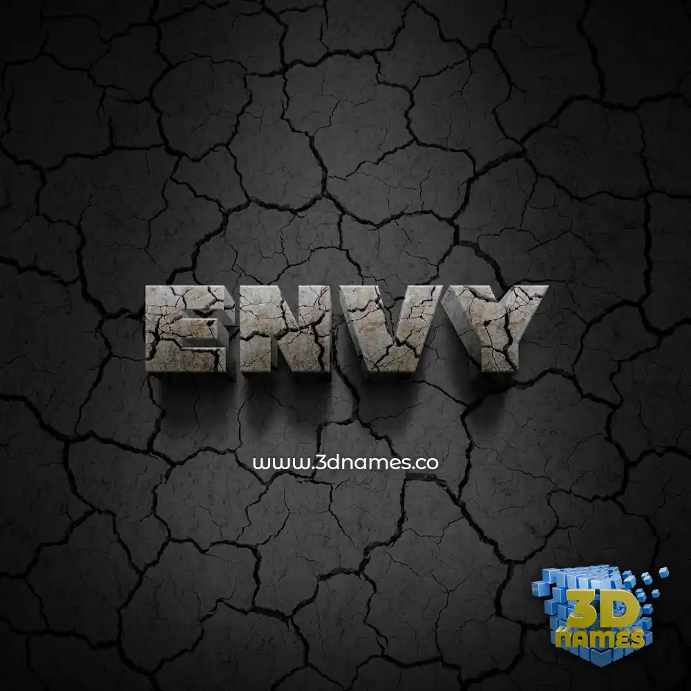 envy in Cracked Stone style - 3D name wallpaper