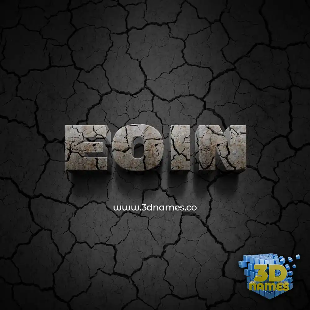 eoin in Cracked Stone style - 3D name wallpaper