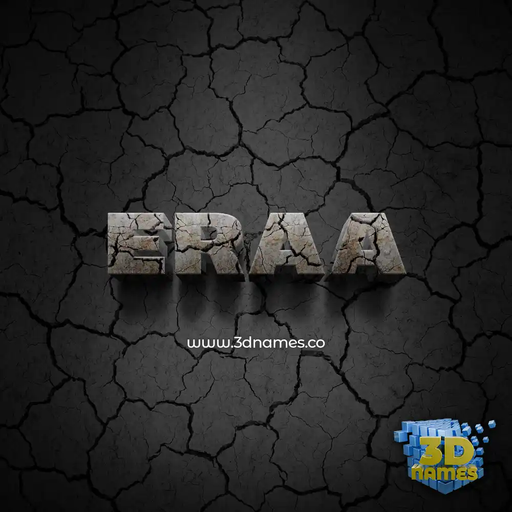 eraa in Cracked Stone style - 3D name wallpaper