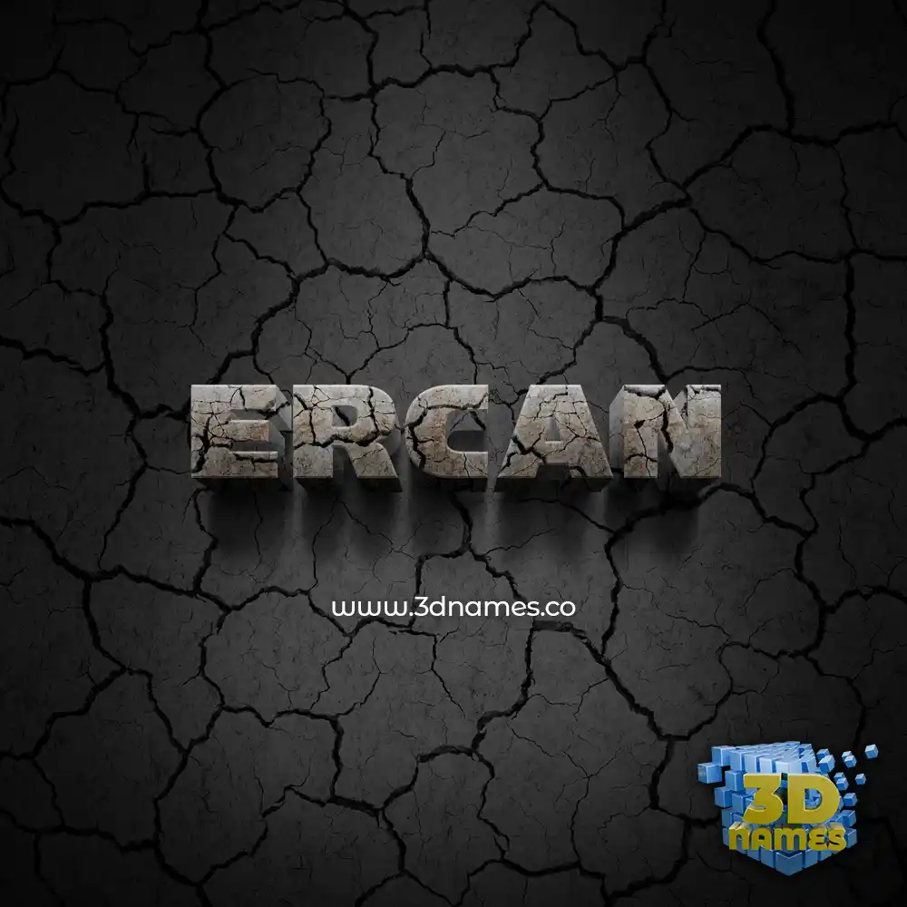 ercan in Cracked Stone style - 3D name wallpaper