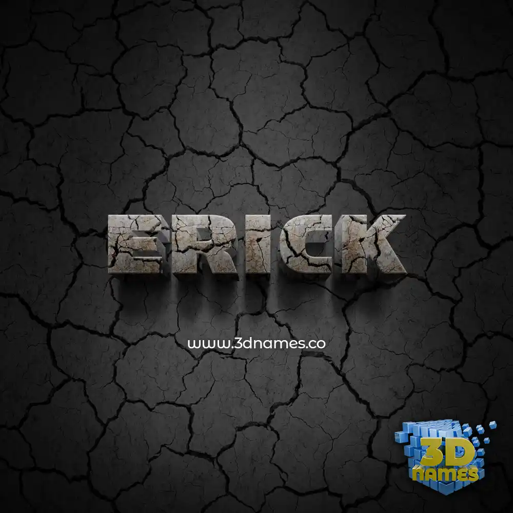 erick in Cracked Stone style - 3D name wallpaper
