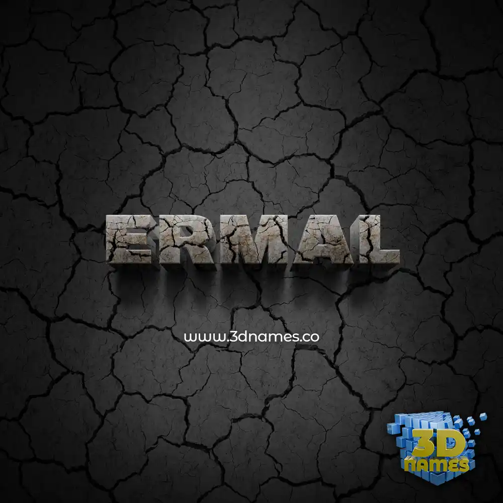 ermal in Cracked Stone style - 3D name wallpaper
