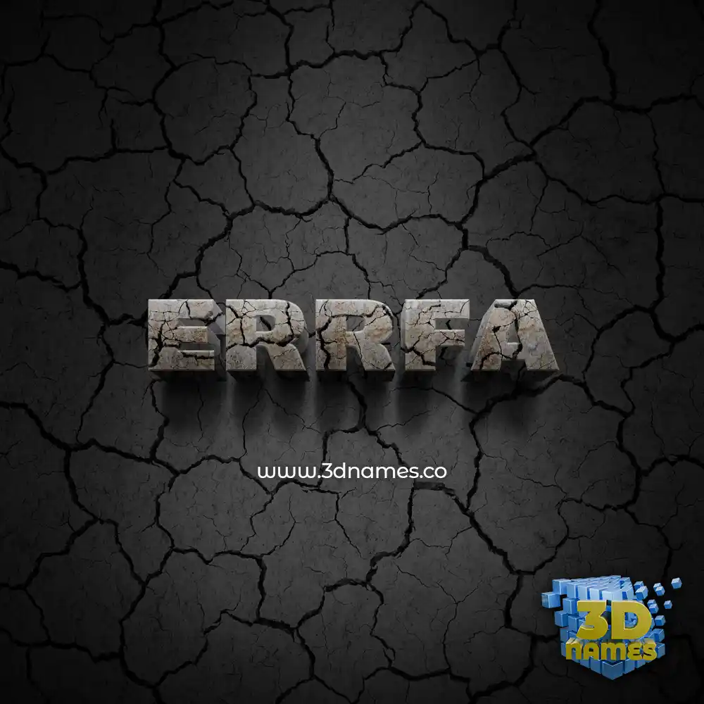 errfa in Cracked Stone style - 3D name wallpaper