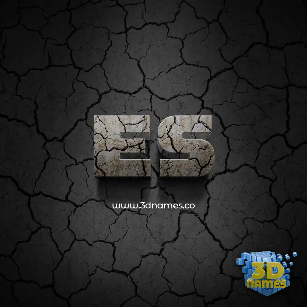 es in Cracked Stone style - 3D name wallpaper