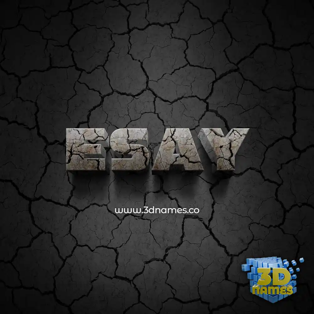 esay in Cracked Stone style - 3D name wallpaper