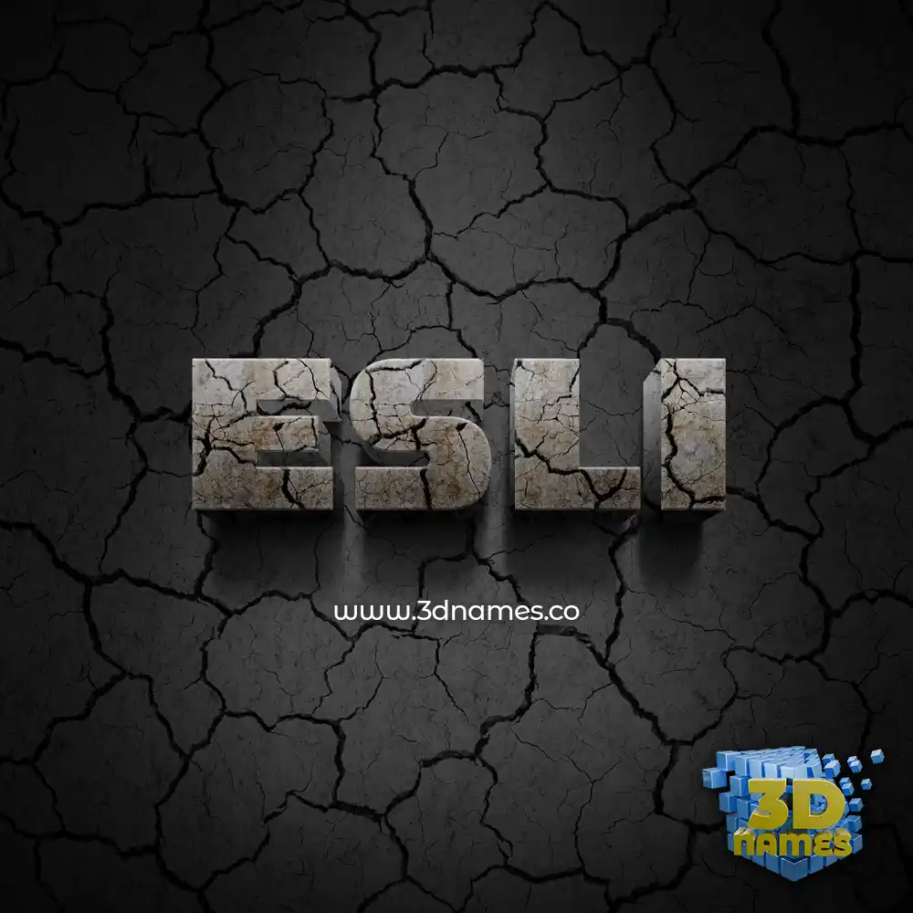 esli in Cracked Stone style - 3D name wallpaper