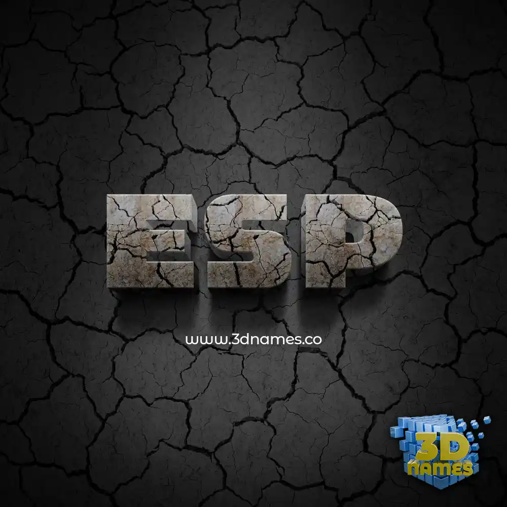 esp in Cracked Stone style - 3D name wallpaper
