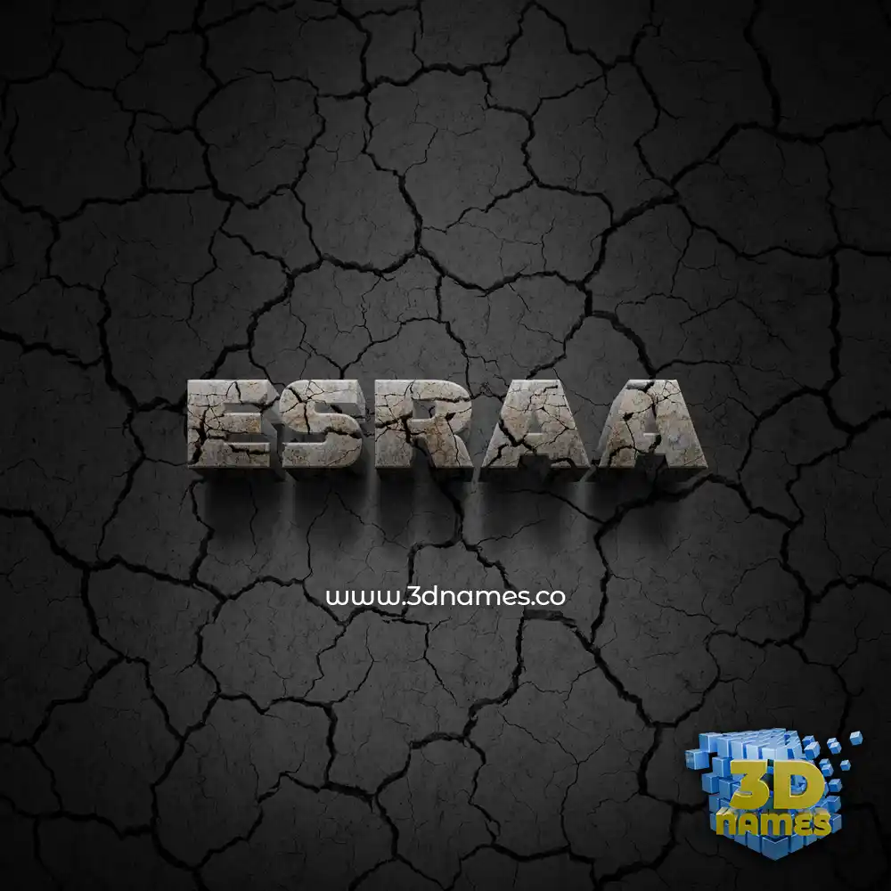 esraa in Cracked Stone style - 3D name wallpaper