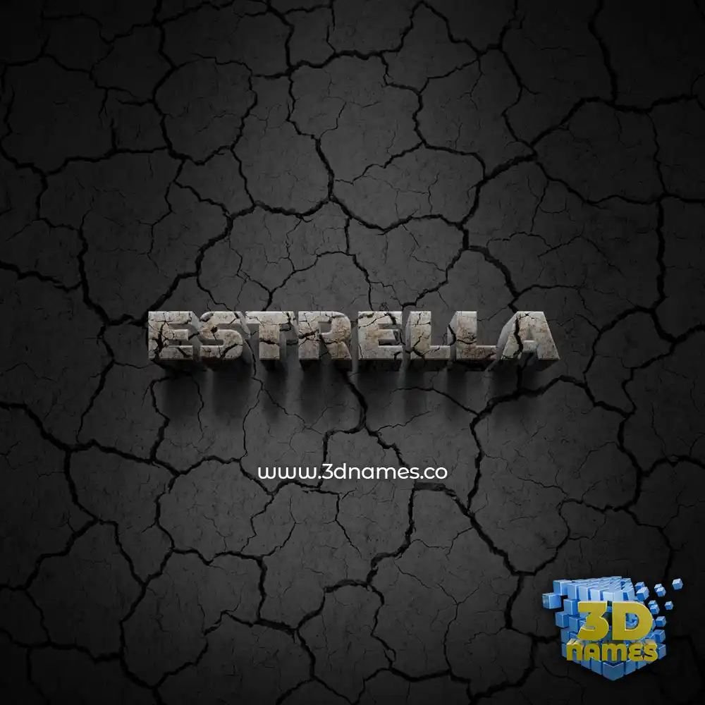 estrella in Cracked Stone style - 3D name wallpaper