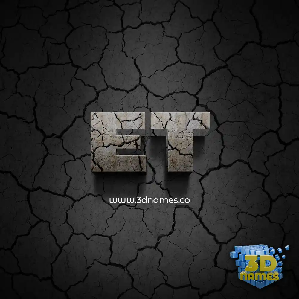 et in Cracked Stone style - 3D name wallpaper