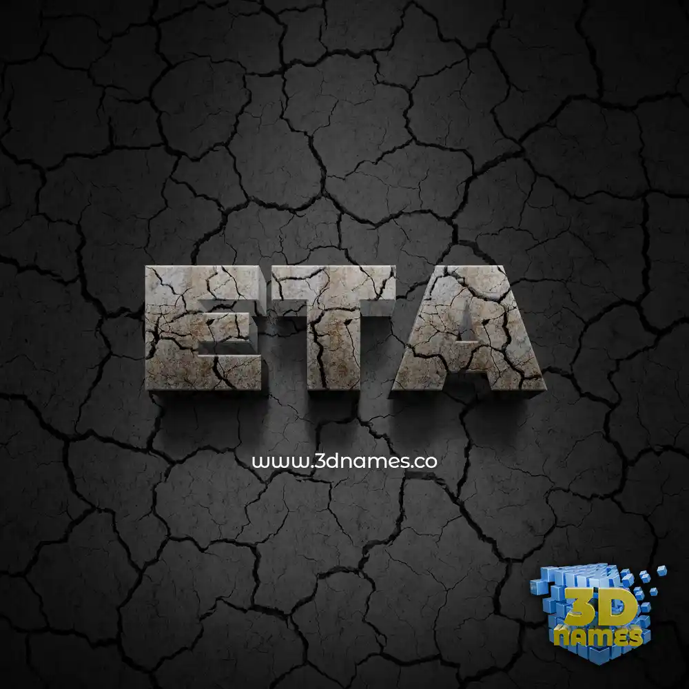 eta in Cracked Stone style - 3D name wallpaper