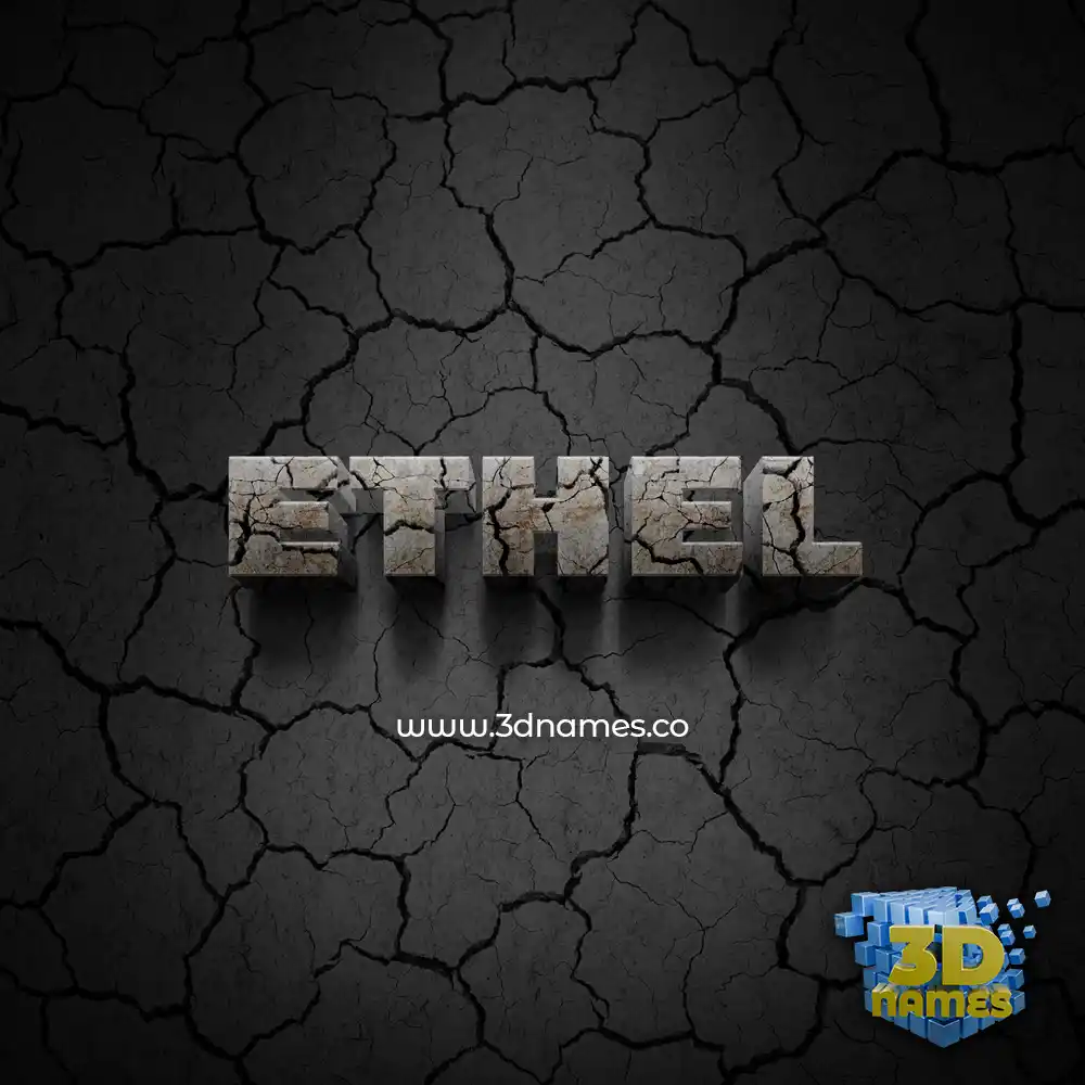 ethel in Cracked Stone style - 3D name wallpaper