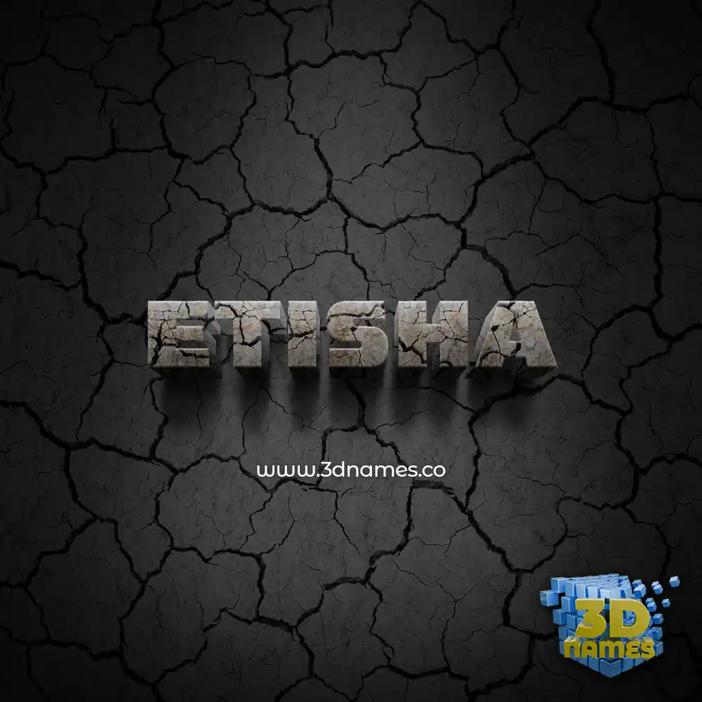 etisha in Cracked Stone style - 3D name wallpaper