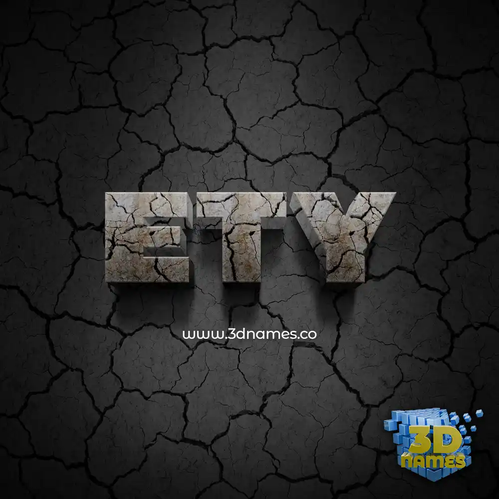 ety in Cracked Stone style - 3D name wallpaper