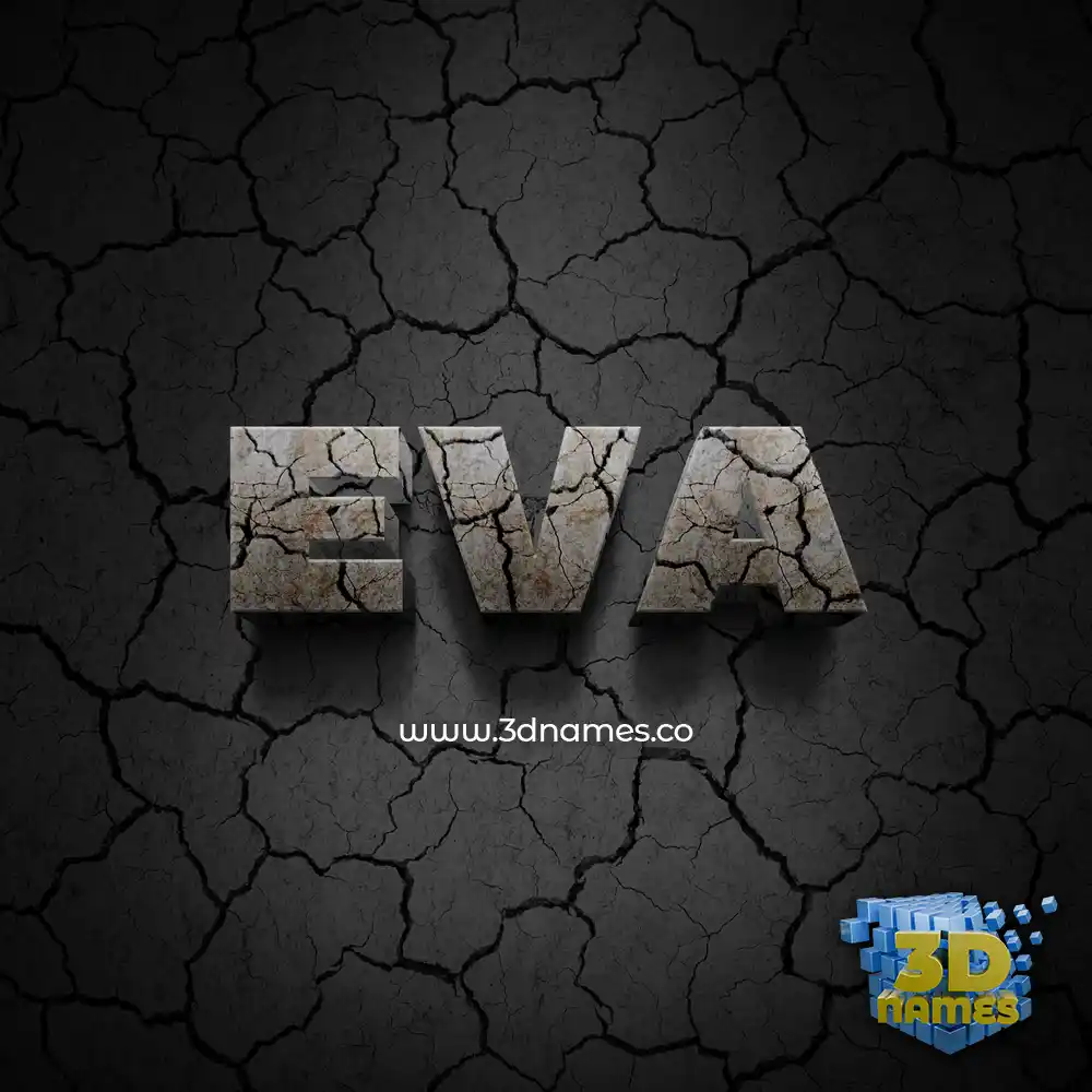 eva in Cracked Stone style - 3D name wallpaper